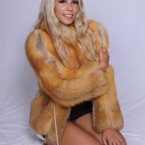 Full Time Diva Jackets & Blazers - Cherry Red Fox Jacket